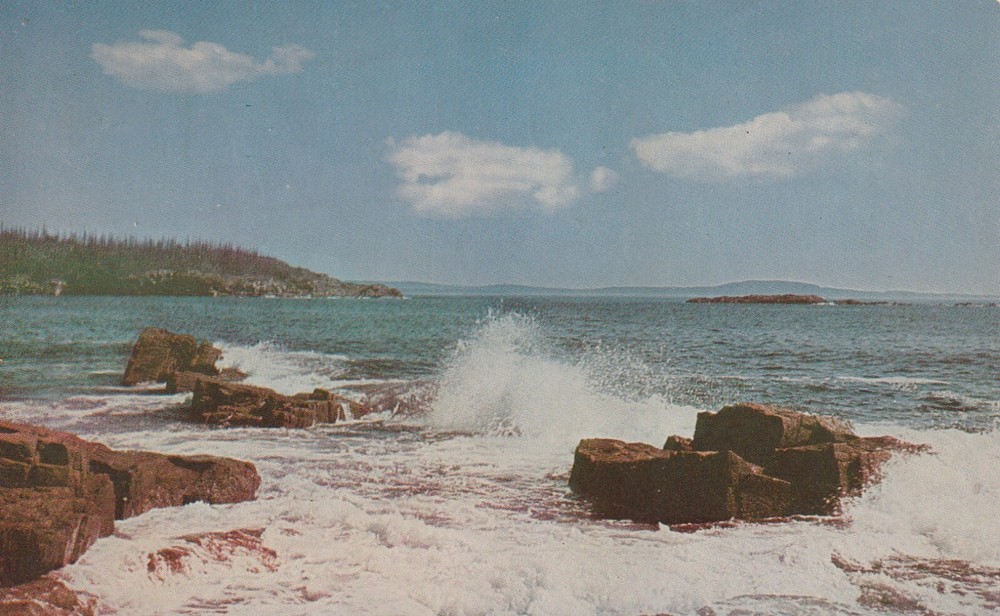 High Surf At Thunder Hole, Acadia National Park, Mt. Desert island, ME postcard