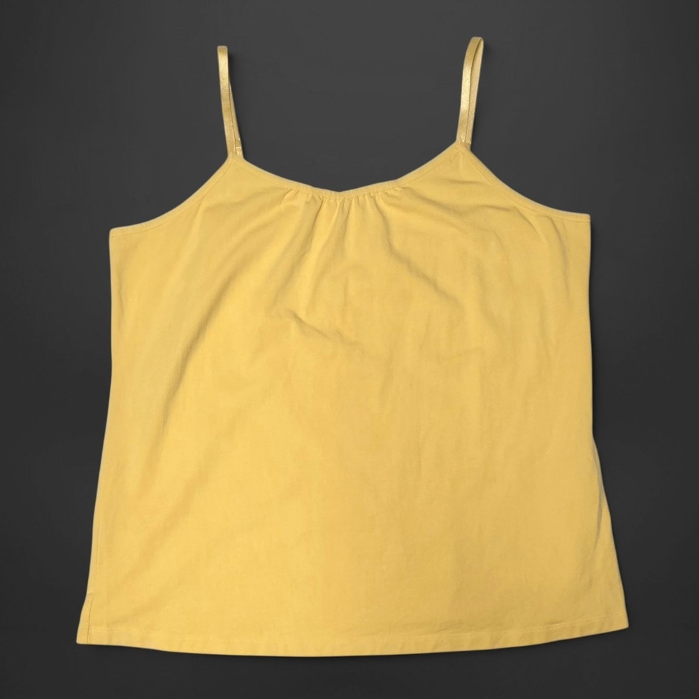 Lane Bryant Y2K Vintage Butter Yellow Cami Tanktop Cotton Stretch Size 18/20 2X