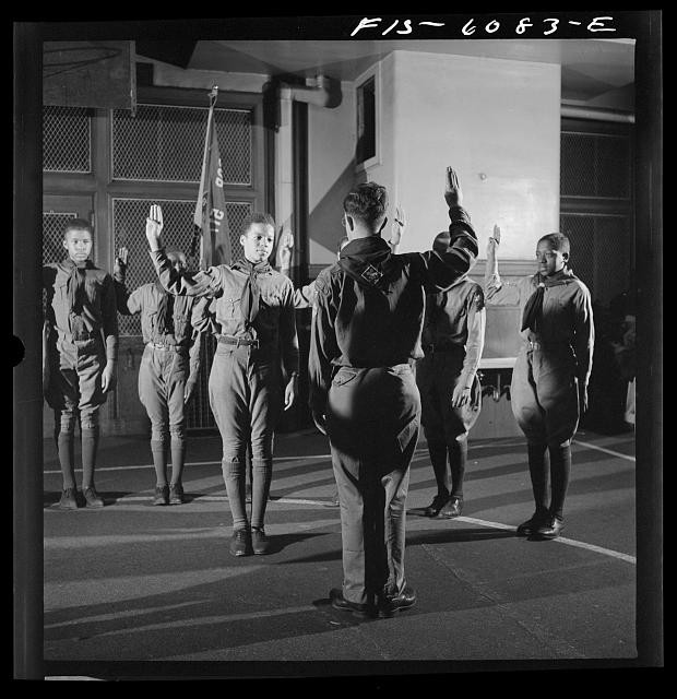 African American Boy Scouts Boy Scout Troop 517 from Manhattan NY Drill 1940s