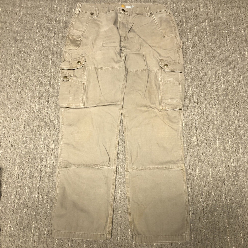 Carhartt B342-DES Ripstop Cargo Carpenter Work Pants Men Size 38x34 Desert Tan