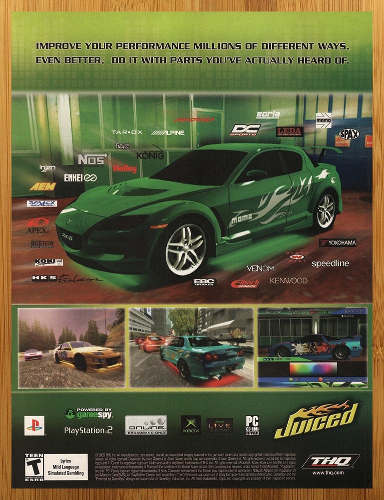 2005 Juiced Xbox PS2 PC Authentic Promo Poster Wall Art Video Game Ad