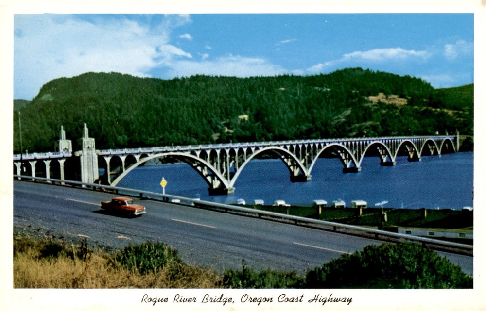 Rogue River Bridge, Oregon Coast Highway Postcard