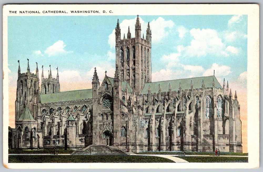 Vtg Postcard National Cathedral Episcopal Washington, DC 1930s