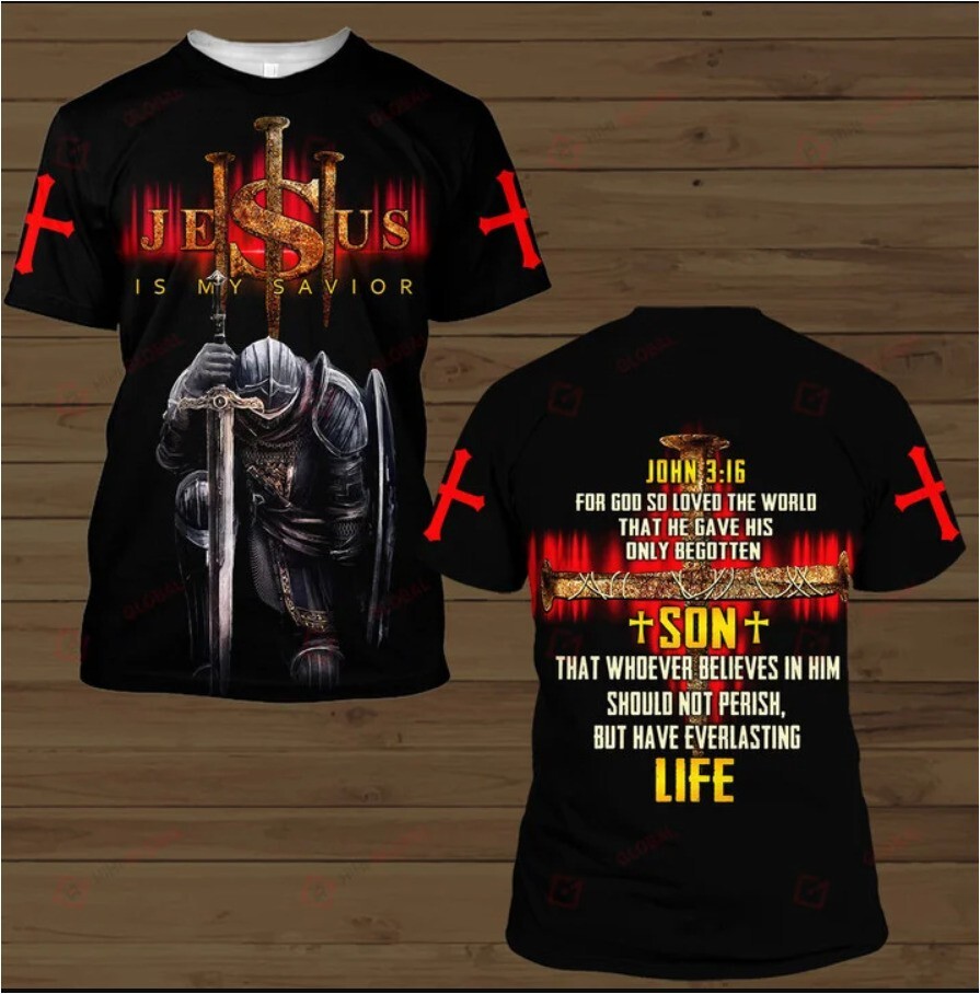I AM SON OF GOD KNIGHT CHRISTIAN JESUS ALL OVER 3D T-SHIRT Us Size Best Price