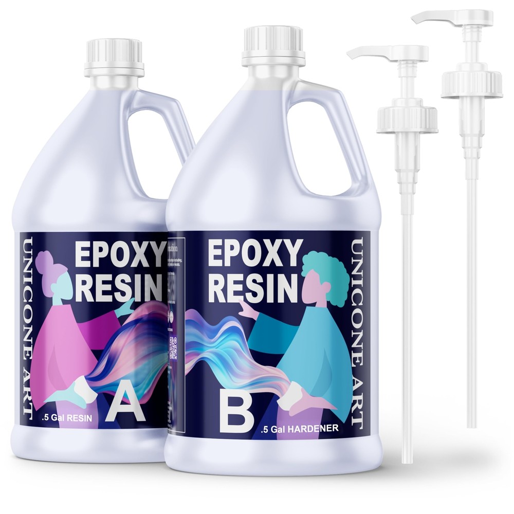 1 Gal Non-Toxic Crystal Clear Epoxy Resin Kit - UV Resistant High Gloss