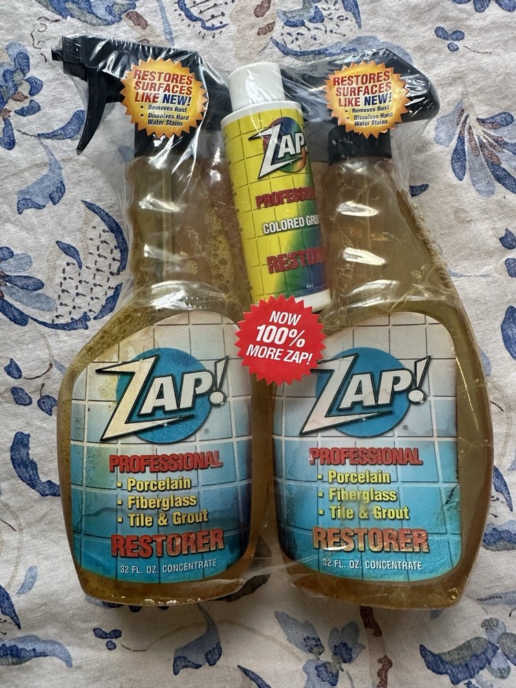 ZAP 32oz Professional Tile & Porcelain Grout Restorer Spray 2-Pack