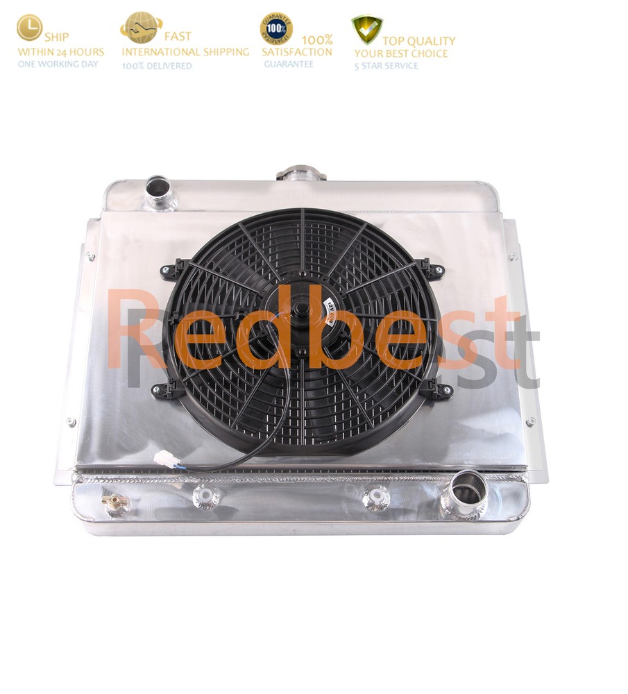 Fit 1962-1967 63 65 Chevrolet Nova Chevy II V8 4Row Aluminum Radiator+Shroud Fan