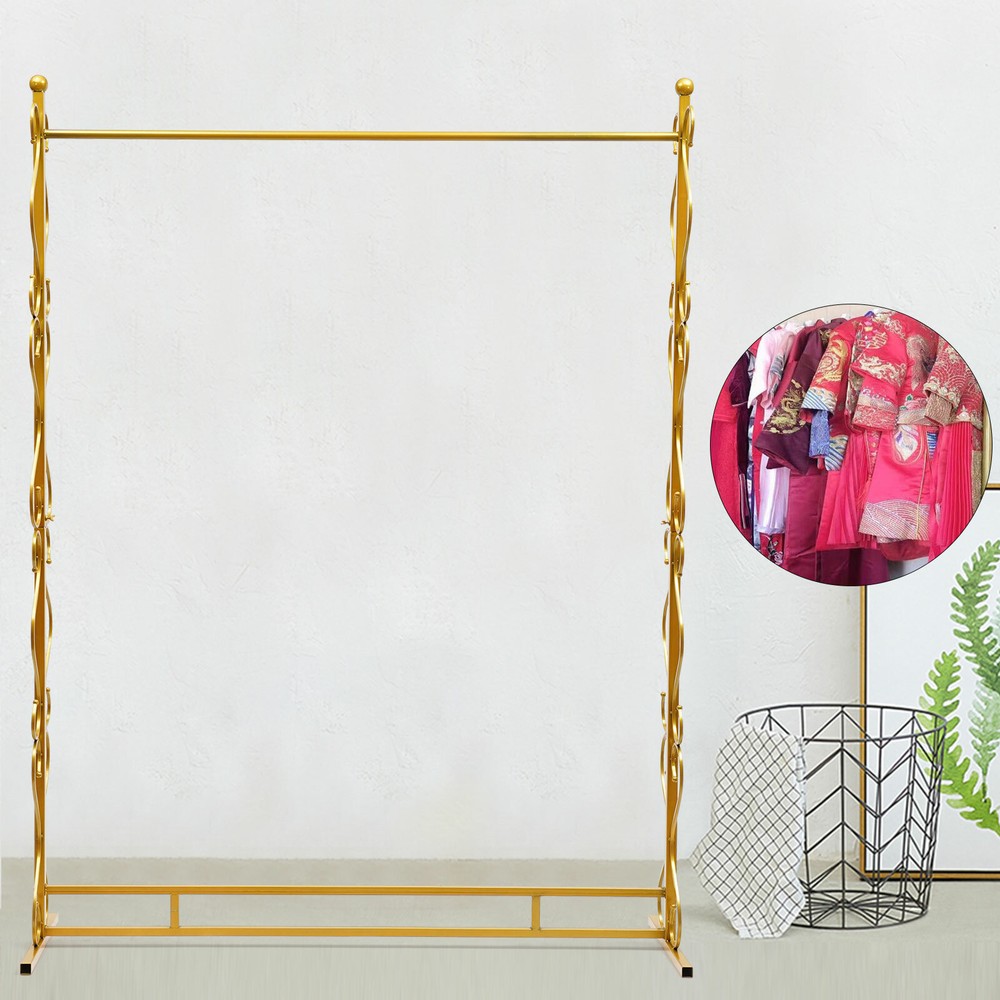 Heavy Duty Golden Clothes Rack for Wedding Dresses & Retail Display