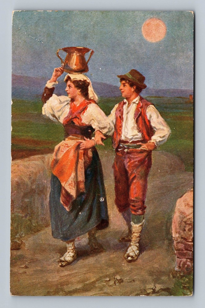 Italy- Collina Native Costumes Standard Souvenir Postal Old PC Vintage Postcard