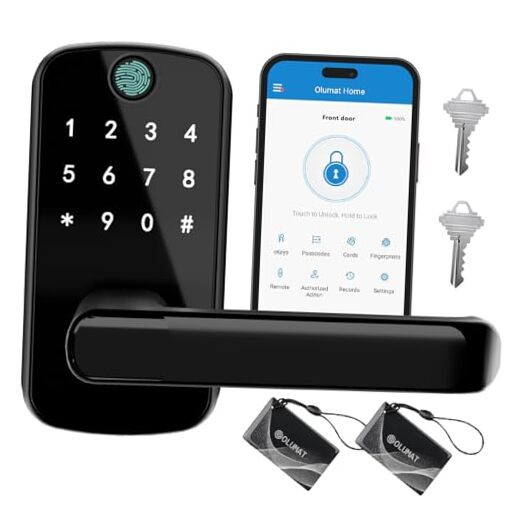 Smart Keyless Entry Door Lock with Fingerprint & Handle  
