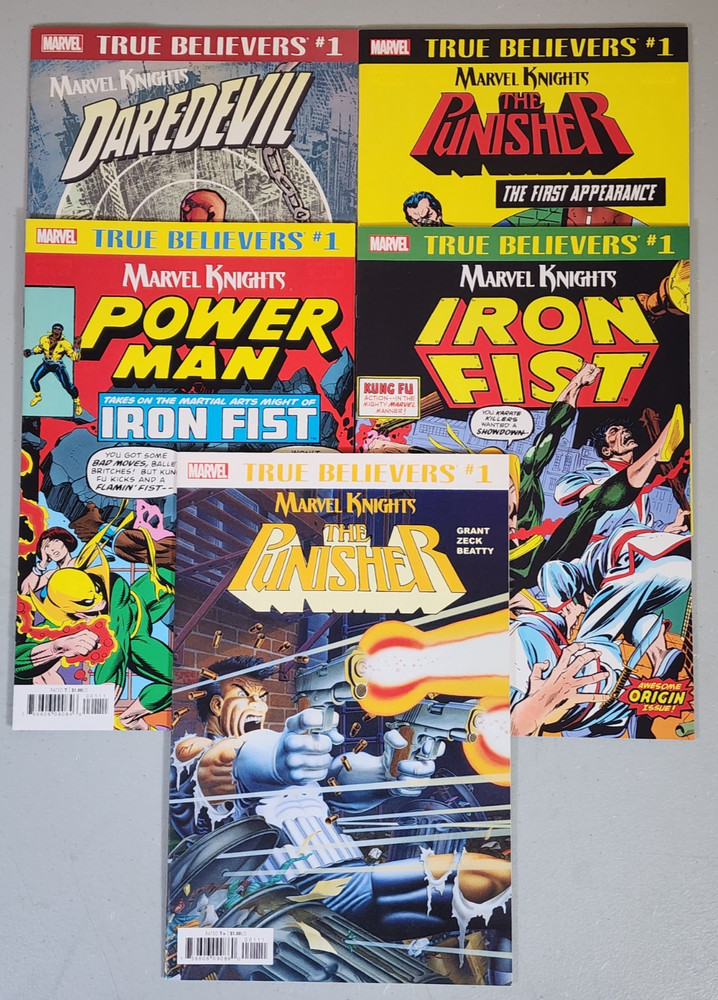 MARVEL KNIGHTS TRUE BELIEVERS #1 PUNISHER DAREDEVIL LUKE CAGE IRON FIST Set