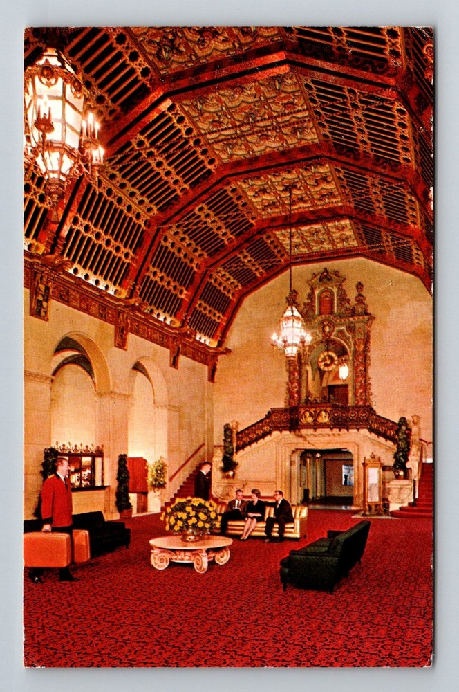 Los Angeles, CA-California, Biltmore Hotel Lobby Ceiling Vintage c1970 Postcard