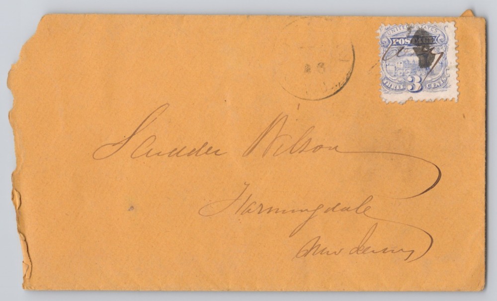 Addressed Envelope to Gertrude Nelson, Handwritten Cursive, 3c Blue Stamp USA