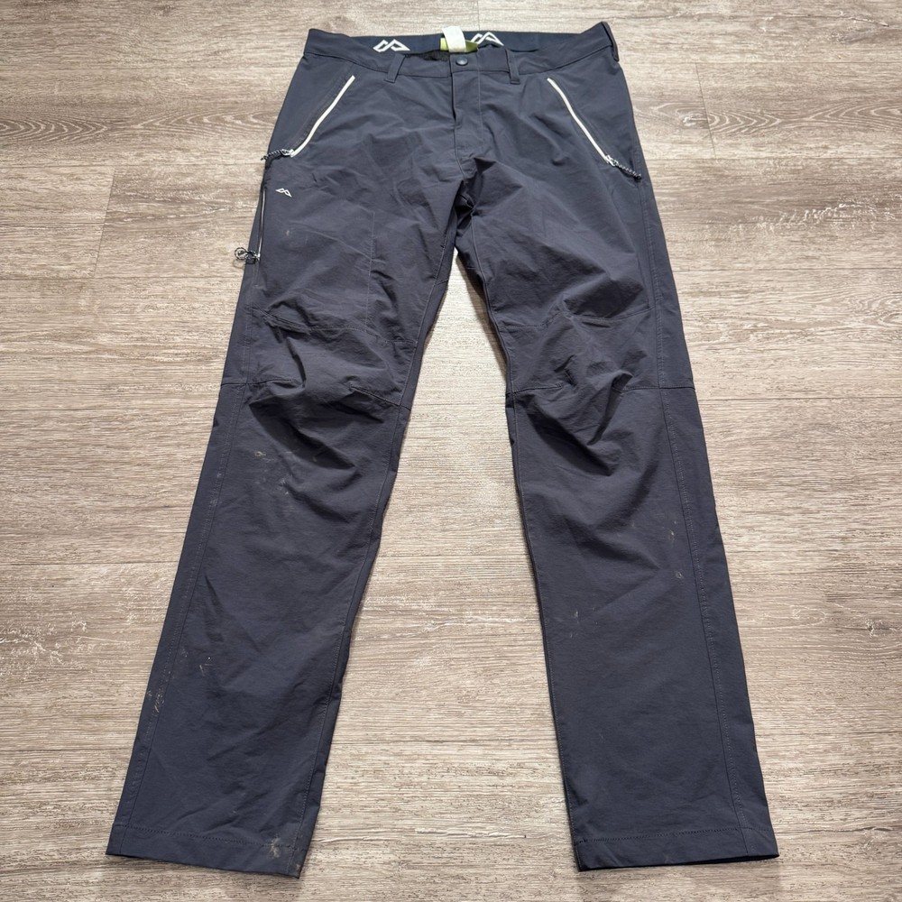Kathmandu Pants Men Large Gray Outdoor Stretch Hiking Nylon Zip Cargo 32x32