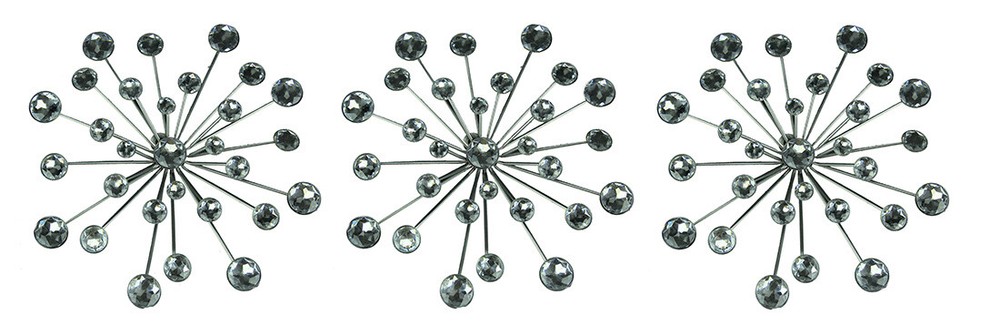 Jeweled 3D Bursting Star Wall Sculpture Set of 3