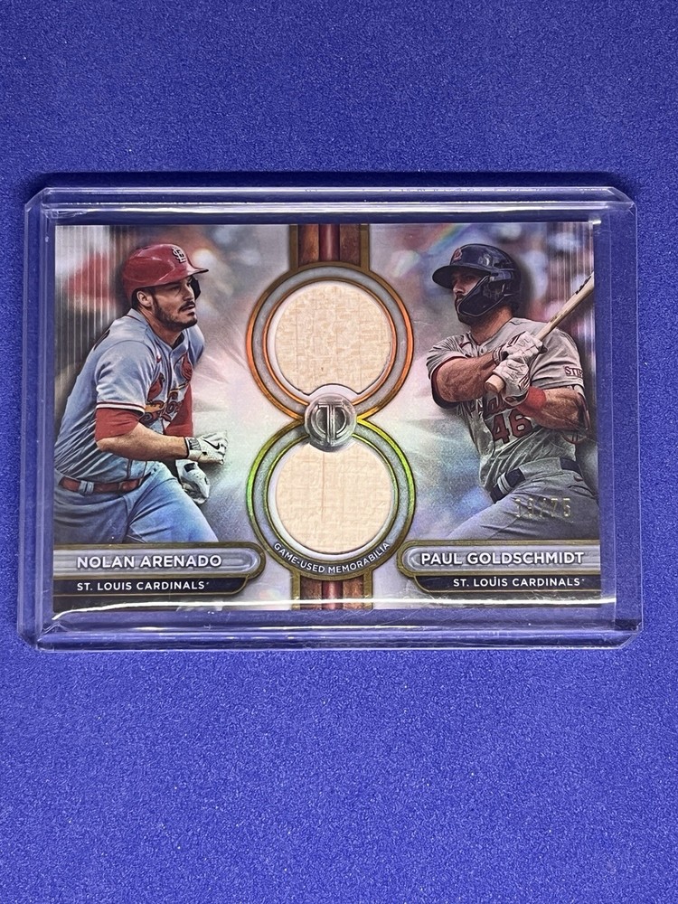 2024 Topps Tribute Nolan Arenado & Paul Goldschmidt Dual Bat Relic 39/75 Cardinals