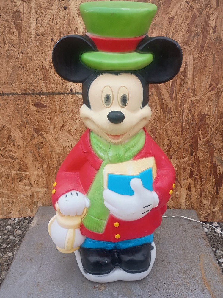 Vintage Santa's Best Disney Christmas Blow Mold Mickey Mouse Caroler 33” -