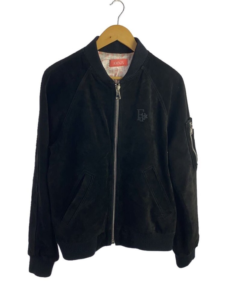 Amnjx Black Cowhide Leather Blouson Jacket Size L Style AMN-021