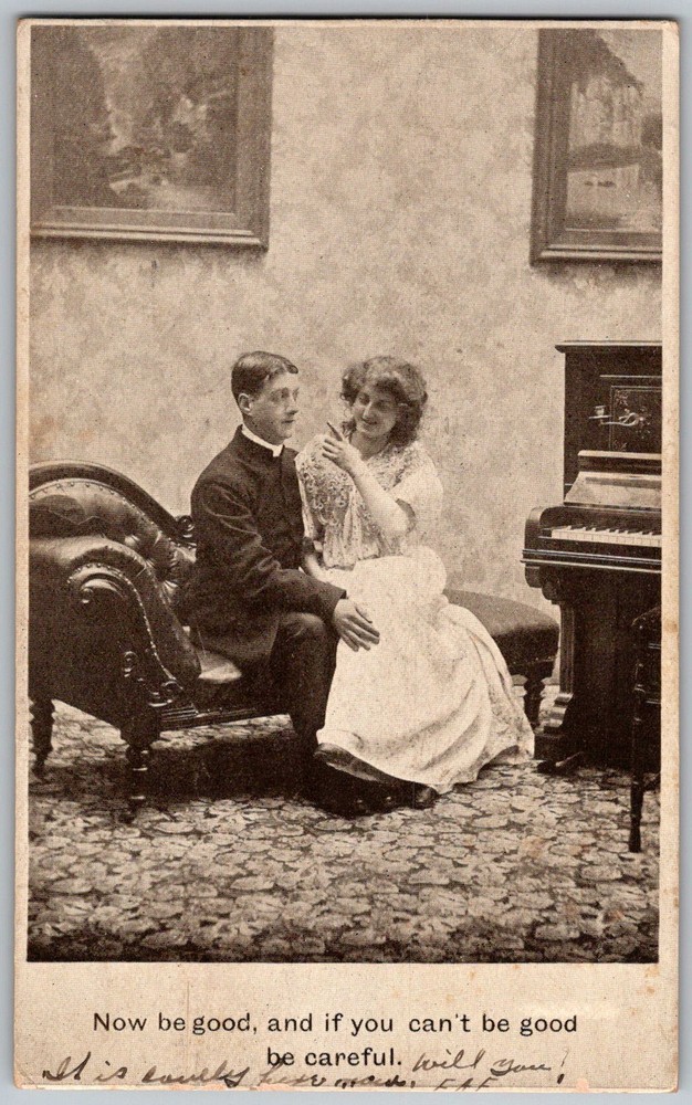 Antique Postcard Now Be Good Couple St Louis, MO 1910s