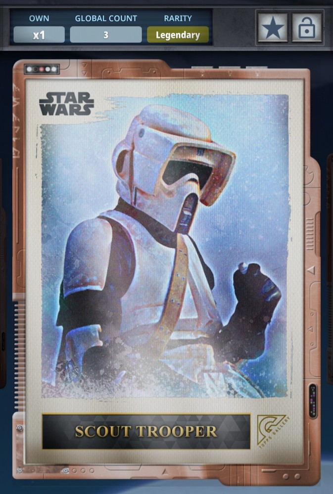 Star Wars Card Trader 2021 Gallery Legendary Gilded Bronze Scout Trooper 3cc