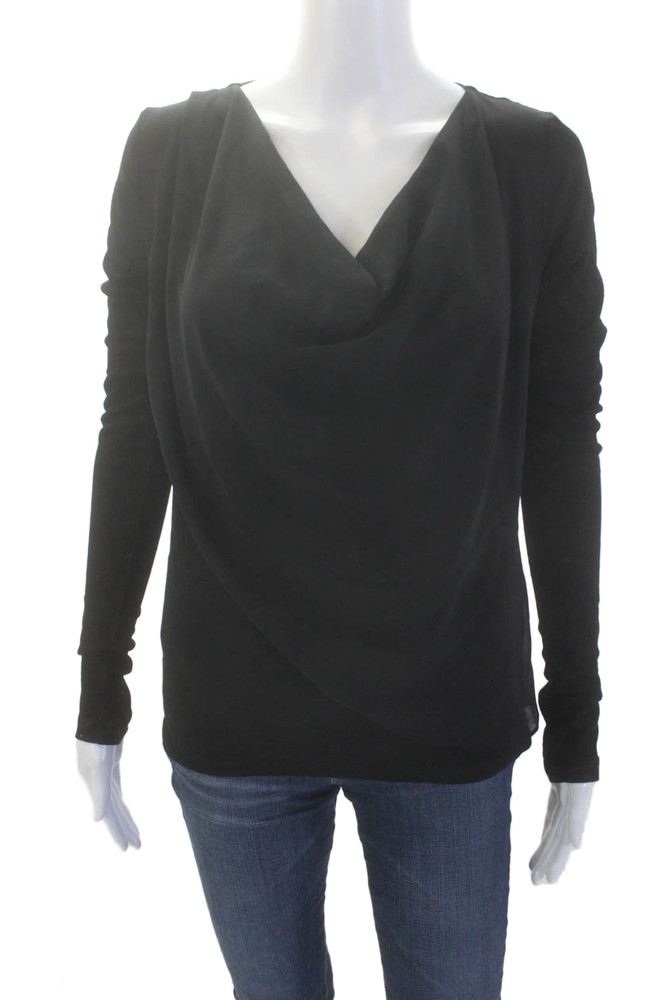 Velvet Womens Long Sleeves Pullover Cowl Neck Blouse Black Size PetiteFree Shipping in US $100+ Orders | $6.95 Orders Below