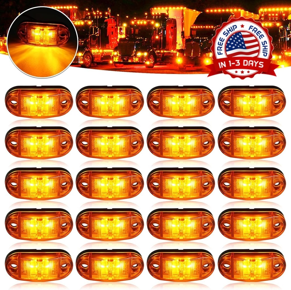 luces para trailer LED traila remolques camiones truck luz leds 20pak rojo ambar