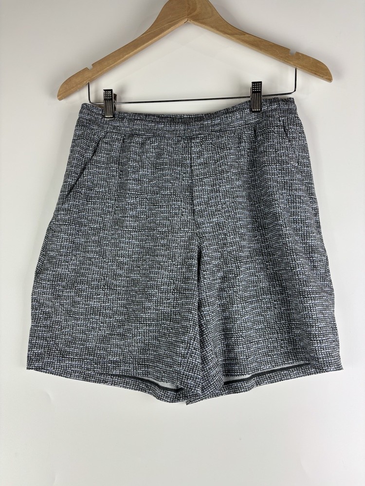 Lululemon Pace Breaker Lined Mens Sz M 7 inch Inseam Shorts Multicolor Geometric