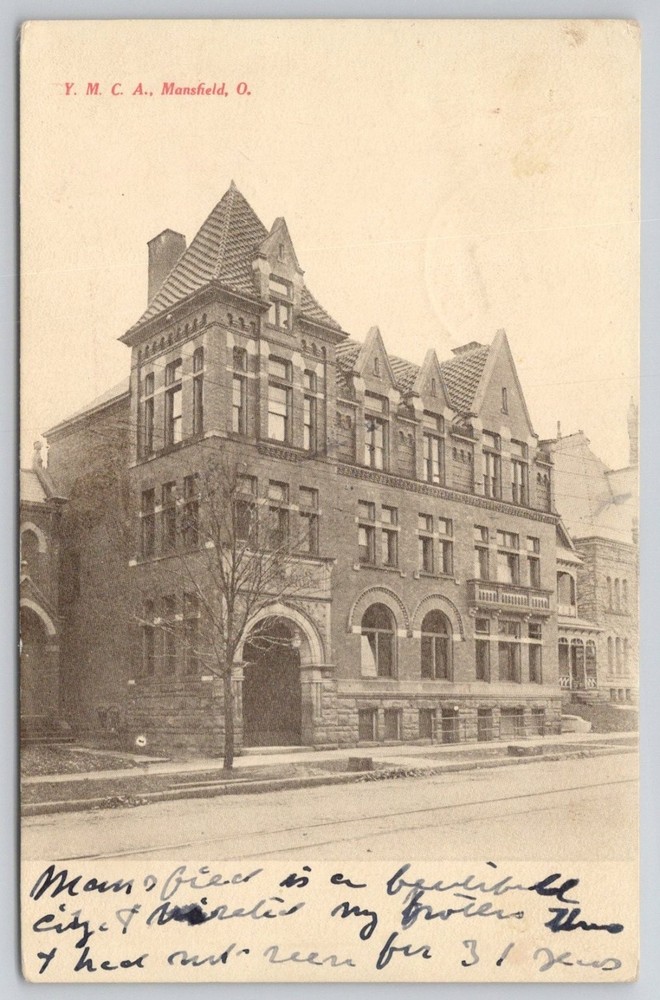 Vintage YMCA Mansfield OH Photo Postcard 1908 Architect Building