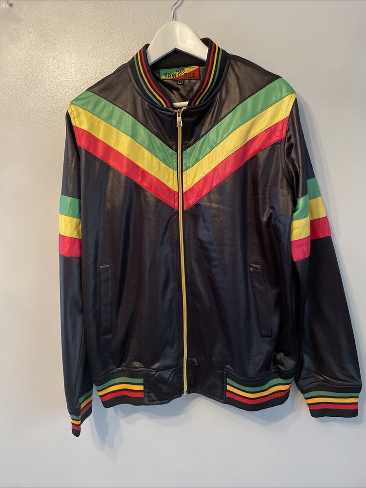 Raw Blue Rasta Jacket Size Large Jamaican