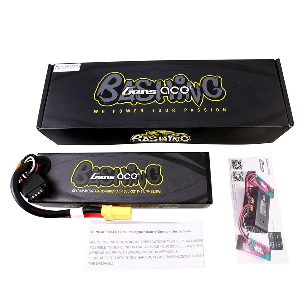 Gens Ace G-Tech Bashing 8000mAh 11.1V 100C 3S Lipo Battery EC5 For Arrma Car-image