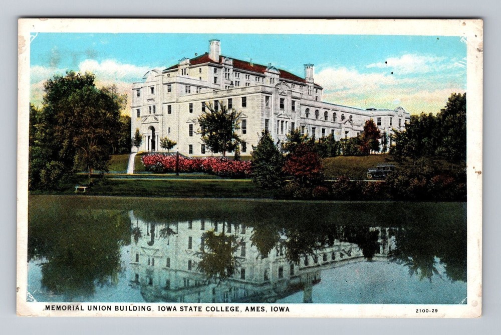 Iowa IA Ames Memorial Union Building State College Vintage Postcard