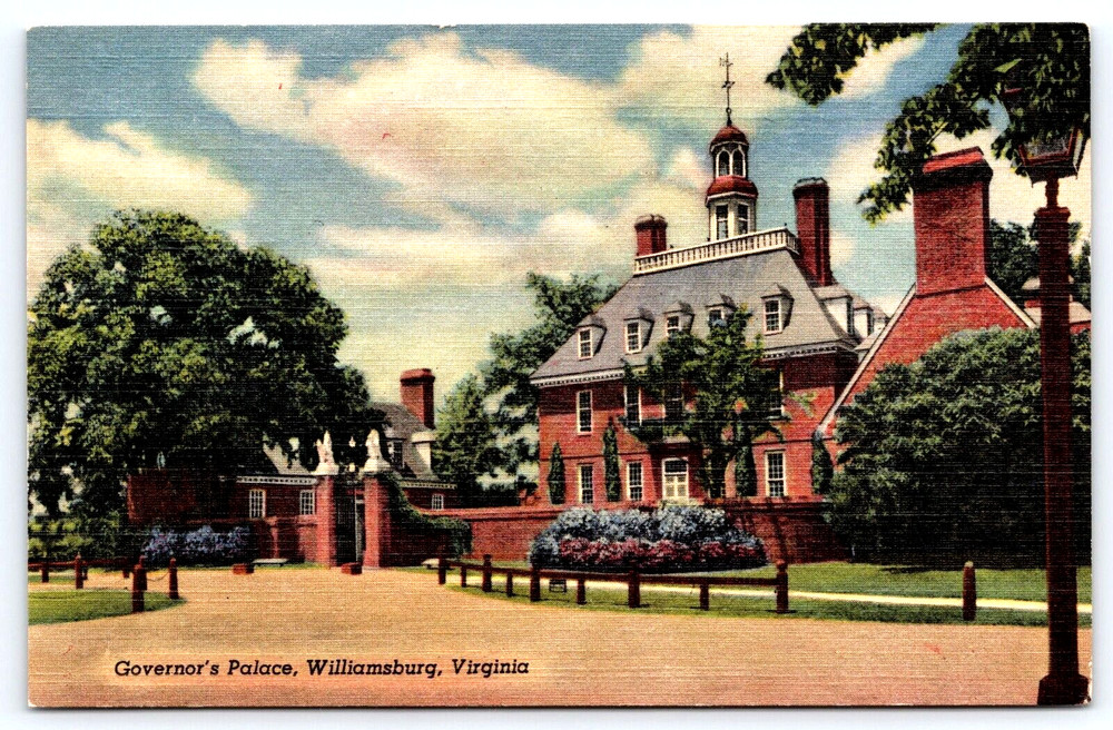 Williamsburg Virginia Usa The Governors Palace Mansion Home Vintage Postcard