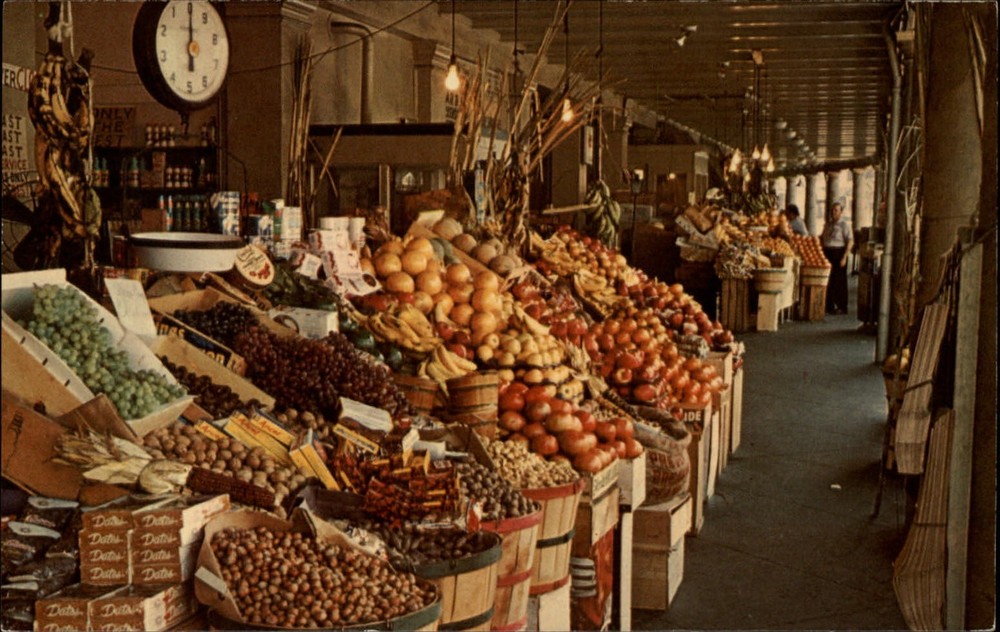 New Orleans Louisiana French Market Decatur St Phillip Streets vintage postcard