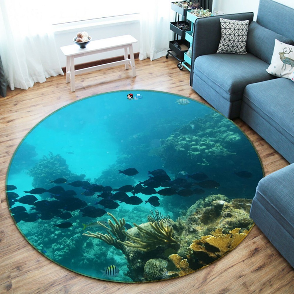 3D Underwater Fish Coral NAO411 Game Rug Mat Elegant Photo Carpet Mat Fay