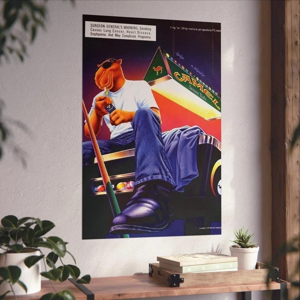 Vintage Camel Cigarettes Pool Hall Retro Poster