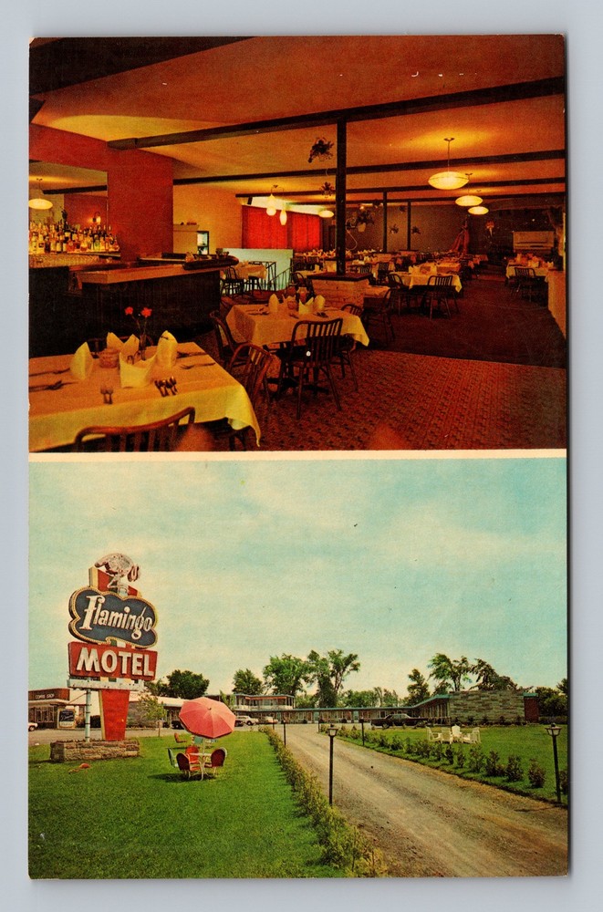 Canada Ontario Cornwall Flamingo Motel Standard Old Post View Vintage Postcard
