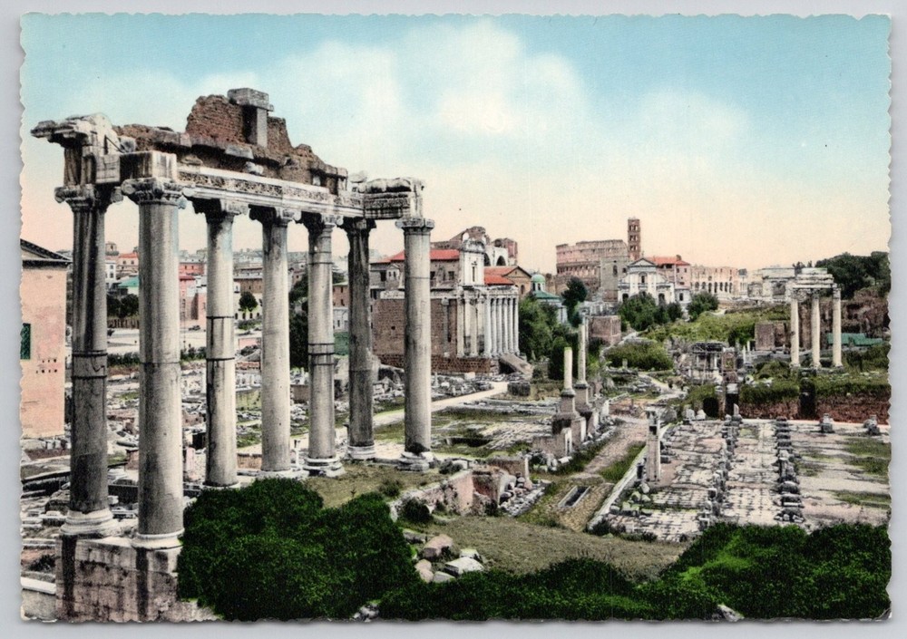 Roman Forum Rome Italy Vintage Postcard Temple of Saturn Cesare Capello
