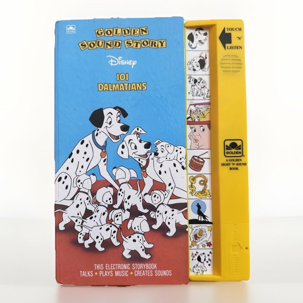 Vintage Disney 101 Dalmations Golden Sound Story Book 1991 WORKS