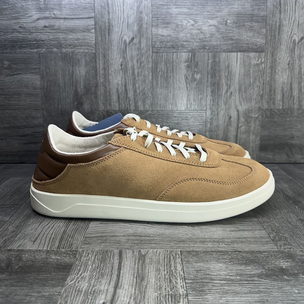 Olukai Punini Men's size 9.5 Dark Tan Suede Casual Shoes