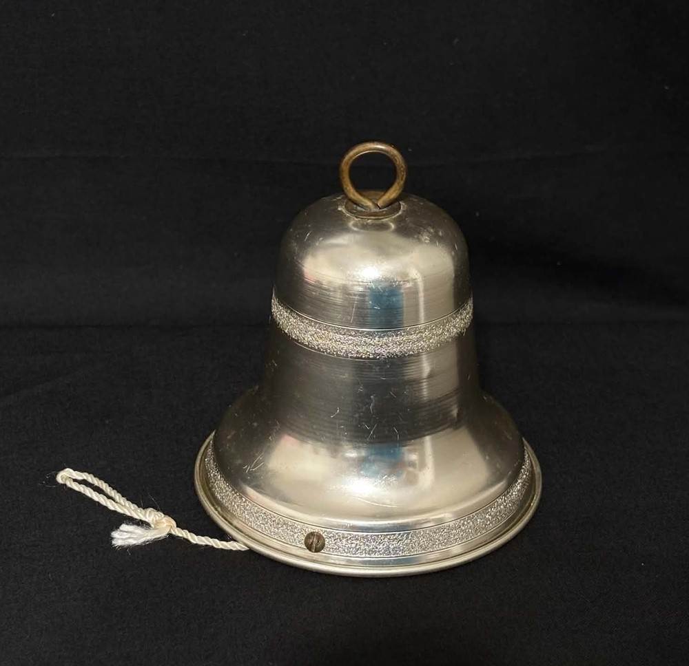 Vintage AMICO Musical Christmas Bell Japan Pull String Plays Silent Night Works