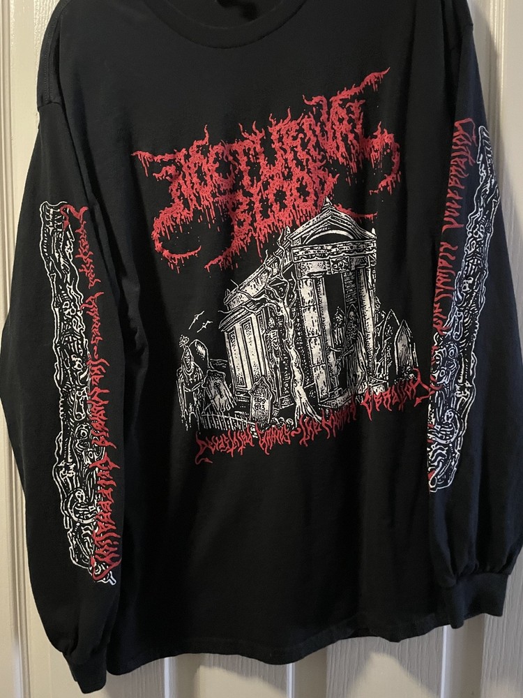 Nocturnal Blood Long Sleeve Shirt XL Used Beherit Pseudogod Archgoat Teitanblood