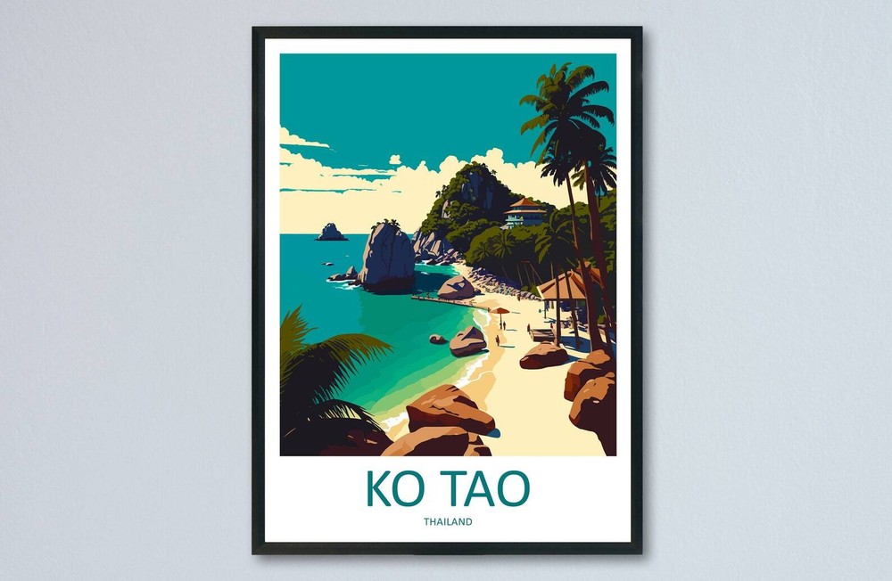 Ko Tao Travel Print Wall Art Ko Tao Wall Hanging Home Decor Ko Tao Gift Art