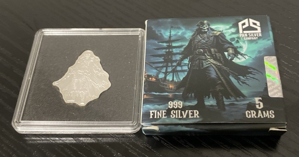 Pan Silver Company 5 Gram .999 Fine Silver Bar Pirate