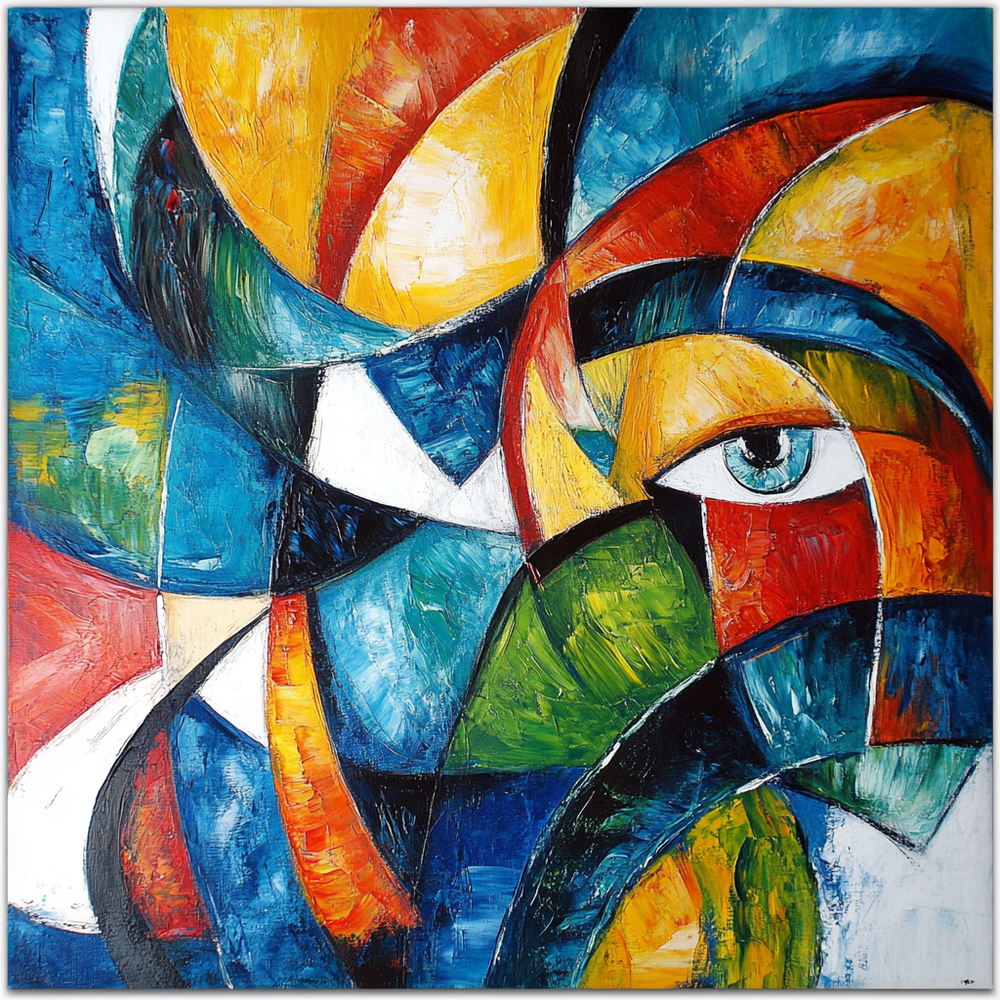 Luxury Abstract Colorful Oil Painting Canvas Wall Art Print  -image