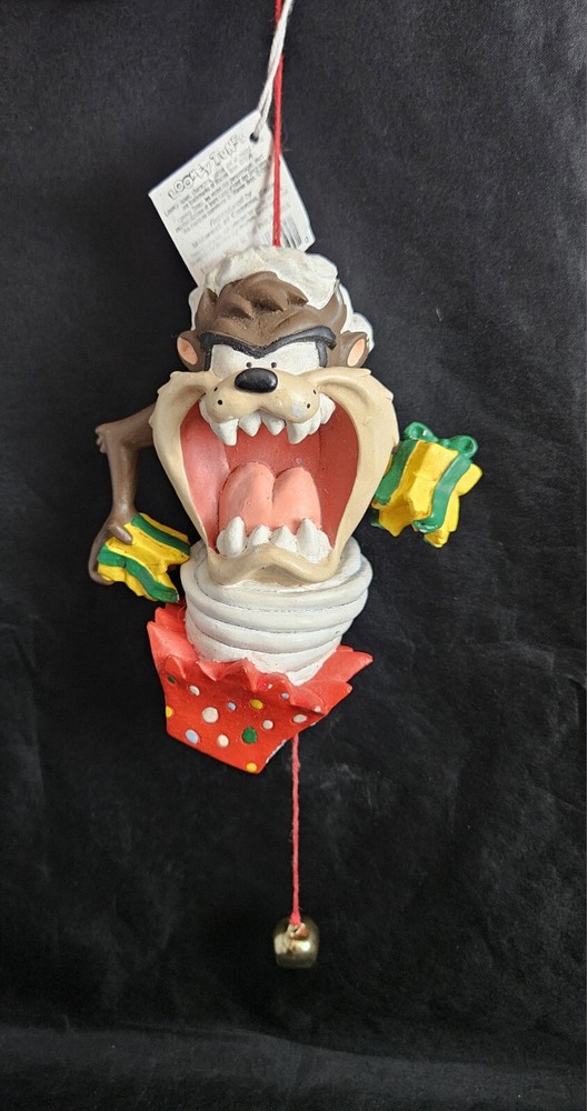 Looney Tunes Tasmanian Taz Double Devil pull tab ornament Christmas 1997