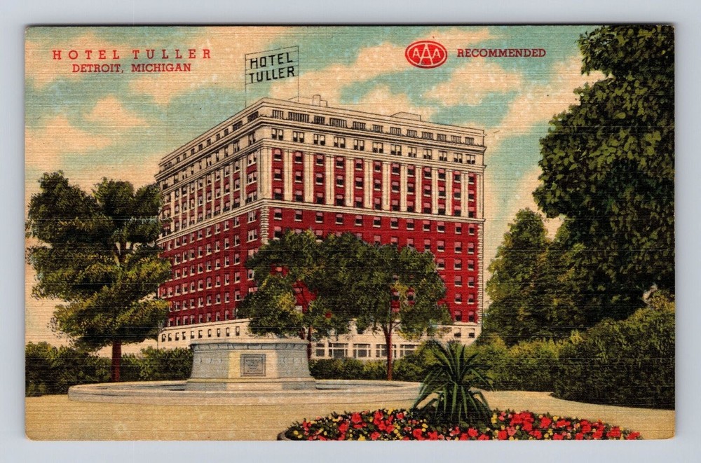 Detroit MI-Michigan, Hotel Tuller, Advertising, Antique Vintage Postcard