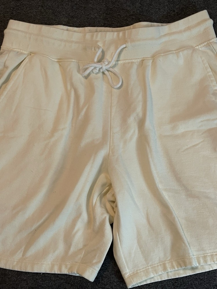 San Francisco Work Shirt Men's Comfy White Sweat Shorts Drawstring Pockets XL
