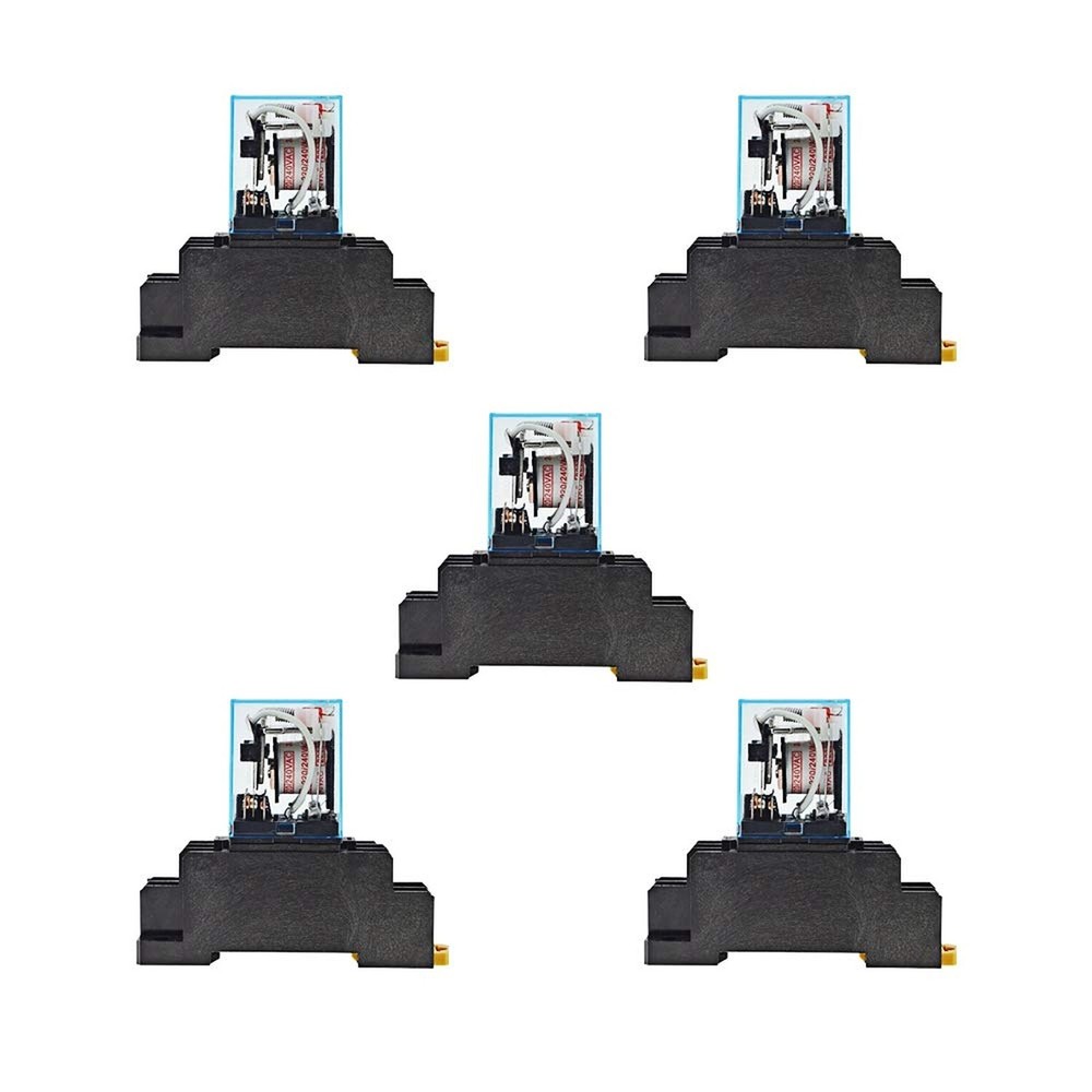 Ximimark 5Sets DC 12V Coil Power Relay LY2NJ HH62P JQX-13F DPDT 8 Pin 10A wit...