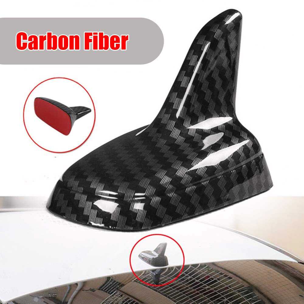 Black Carbon Fiber Shark Fin Antenna Car Roof Accessory