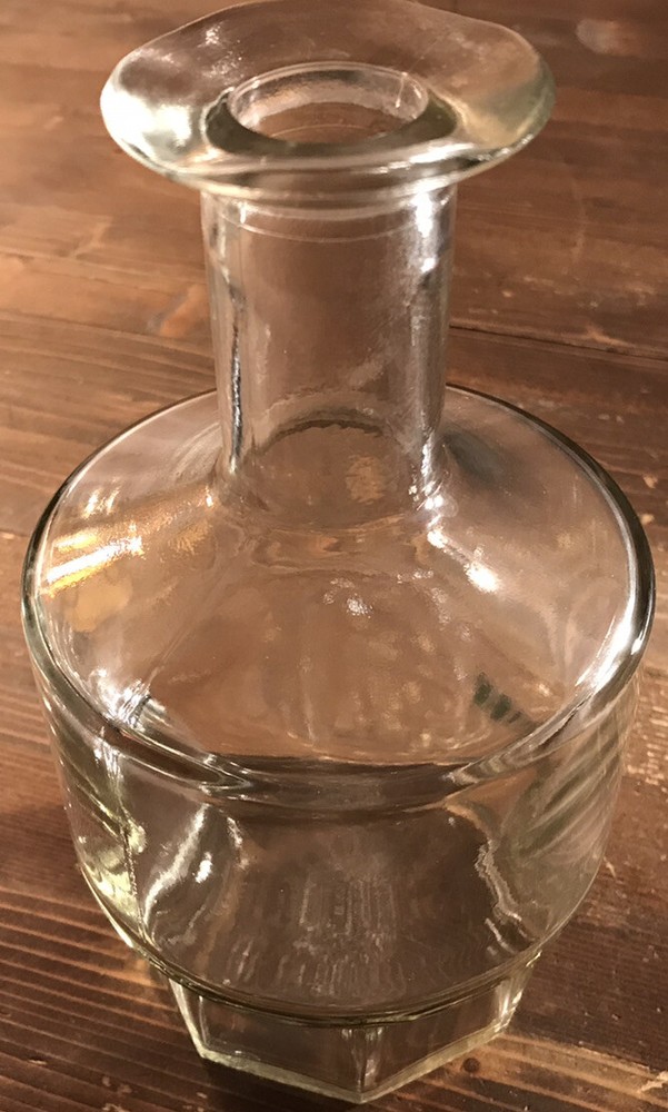 Vintage Clear Glass Liquor Bottle Decanter 8”